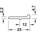Closure Strip for Two Door Closing Plastic for locks with behind bolt dimension 4.8-7.5 mm Grey brown similar to RAL 8019