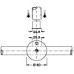 Tee Piece 316 L Cubicle Fittings PBA Stainless steel fittings for glass partitions Satin stainless steel finish