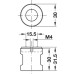Fixed adapter handle Symo length 30 mm mass manufacture for combination with rotary handles where a uniform drilling pattern for rotary handle and fixed adapter knob is required With cover cap without rings