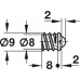 Ball Catch for Screw Mounting External Ø: 9 mm internal Ø: 8 mm nail size: Ø 0.9 mm