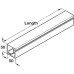 Wall Bar Profile and Spindle for Flexibasic and Flexi Height Adjustable Worktop System Ropox Wall bar profile length 1150 mm/spindle length 1050 mm for 1.2 m worktop length