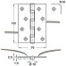 Butt Hinge Conductor 102 x 76 mm 304 Stainless Steel Slimline For interior doors Square corners clockwise closing satin