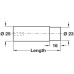 Door Stop Wall Mounted Ø 25 mm Stainless Steel Rubber Buffer Startec Length 60 mm satin