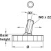 Base Leveller with Ball Joint and M8 x 22 mm Threaded Bolt Plastic Plastic plate Ø 25 mm base height 10 mm