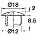 Cover Cap for Ø 12 mm Blind Hole For push fitting White RAL 9010