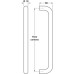 Pull Handle Bolt Through Fixing 304 Stainless Steel D Shaped Hole centres 150 mm satin