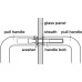 Fixing Set to Convert Back to Back Fixing Pull Handles to Glass Door Fixing For Ø 22 mm pull handle M8 fixing bolts