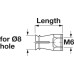Spreading Press-Fit Sleeve Internal Thread M6 Brass for drill hole Ø: 8 mm Length 12 mm