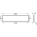Ventilation Grille for Recess Mounting with Flanged Rim Plastic Straight-edged Ventilation area 34.50 cm2 length 220 mm recessed length 215 mm height 57 mm recessed height 51 mm chrome plated