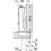 Concealed Cup Hinge 95/120° Handle-less Without Spring Click on Arm Tiomos Tipmatic Opening angle 95° screw fixing cup without soft close 45/9.5