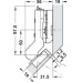 Concealed Cup Hinge 110° for 45° Angle Cabinets Inset Mounting Tiomos Screw fixing cup 45/9.5 with soft close