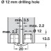 Zysa Hinge 180° Drilling Hole Ø 10-24 mm Unhanded design Drilling hole Ø 12 mm