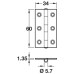 Butt Hinges Steel Height x width: 60 x 34 mm