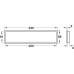 Ventilation Grille for Recess Mounting with Flanged Rim Plastic Straight-edged Ventilation area 42.24 cm2 length 230 mm recessed length 220 mm height 68 mm recessed height 61 mm chrome plated