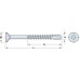 Hospa Drilling Screw Countersunk Head with Routered Ribs and T Star Drive Bit Partially threaded with drill point Dim. A: 25 mm length: 35 mm thread Ø 4 mm