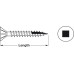 Zip-R Screw with Square Slot and Countersunk Head Diameter Ø 3.5 mm length 12 mm driver required: size 2 fully threaded