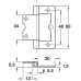 Flush Hinge for Inset Doors Length 60 mm Steel With fixed pin Florentine bronzed