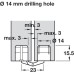 Zysa Hinge 180° Drilling Hole Ø 10-24 mm Unhanded design Drilling hole Ø 14 mm