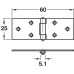 Butt Hinges Steel Backflap hinge height x width: 25 x 60 mm