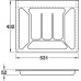 Plastic Cutlery Insert Width 531 mm Cream-white RAL 9001 New number for 556.62-0269