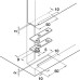 Corner Pivot Hinge 250° Without Stop Straight Outer Knuckle Brass Length 50 mm