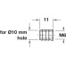 Glue-In Sleeve M4 - M8 Internal Thread Plastic with Grooves for Glue M6 internal thread for Ø 10 mm hole length 11 mm outer Ø 11 mm