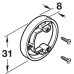 Cover Cap for Cup for Tiomos 95° Glass Door Hinge Round polished chrome