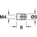 Sleeve with M4 Internal Thread for Ø 5 mm Hole For drill hole Ø 5 mm Length 8 mm