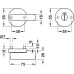 WC Release and Inside Turn for Startec Lever Handles Disabled Ø 55 mm Stainless Steel For 37-52 mm door thickness
