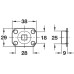 Fixed Dead Mount for 8 mm Square Spindle to Fix Dead Pairs of Levers/Knobs Self colour brass