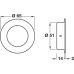 Pull Handle Flush Ø 65 mm Stainless Steel Secret fixing Satin