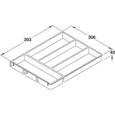 Plastic Cutlery Insert for Cabinet Width 450-600 mm White