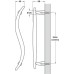 Pull Handle Bolt Through Fixing 316 Stainless Steel Tusk Hole centres 250 mm polished stainless steel