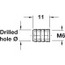 Glue-In Sleeve M4 - M8 Internal Thread Plastic with Grooves for Glue M6 internal thread for Ø 10 mm hole length 11 mm outer Ø 11 mm