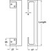 Pull Handle Cranked Face Fixing Aluminium Length 305 mm satin anodised