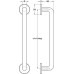 Pull Handle Ø 20 mm with Round Roses Aluminium Face fixing Fixing centres 225 mm satin anodised
