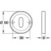 Escutcheons for Startec Lever Handles Standard Keyway Ø 52 mm 304 Stainless Steel With steel substructure oval aperture Satin