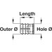 Glue-In Sleeve M4 - M8 Internal Thread Plastic with Grooves for Glue M6 internal thread for Ø 8 mm hole length 11 mm outer Ø 8.5 mm