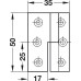Cranked Hinge for Butting Overlay Doors Brass Crank L1 Right hand matt nickel plated