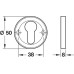 Escutcheons for Startec Lever Handles Euro Profile Cylinder Ø 52 mm 304 Stainless Steel With steel substructure Satin