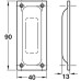 Flush Pull Handle 40 x 90 mm Aluminium Suitable for timber sliding doors Satin anodised
