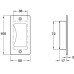 Pull Handle Flush 100 x 50 mm 316 Stainless Steel Suitable for use on sliding timber doors Satin