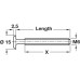 M6 Connecting Bolt Flat Ended Length 15 mm thread length 12 mm Bright zinc plated