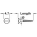 Wood Screw Countersunk Head Steel Din 97 with Single Slot Length 16 mm Ø 2.5 nickel-plated steel partially threaded