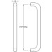 Pull Handle Bolt Through Fixing 316 Stainless Steel Snowdon/Ben Nevis Round section Ø 22 mm M8 fixing centres 425 mm satin
