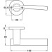 Lever Handle Set 304 Stainless Steel HL08 Häfele Pair of lever handles and roses with escutcheon/WC set With standard keyway escutcheon satin