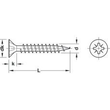 Spax® Screw Chipboard Countersunk Head with PZ Cross Slot Fully Threaded Yellox coated length: 12 mm thread Ø 3 mm