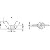 Wing Nut Galvanized Steel Internal thread Ø M8