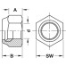 Hexagon Locking Nut Galvanized Steel with Nylon Insert Internal thread Ø M5