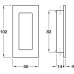 Pull Handle Flush 102 x 50 mm Brass Concealed fixing Polished chrome plated